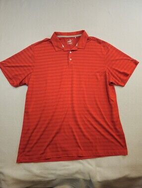 PUMA Men's Red Striped Polo Shirt - Performance Comfort XXL